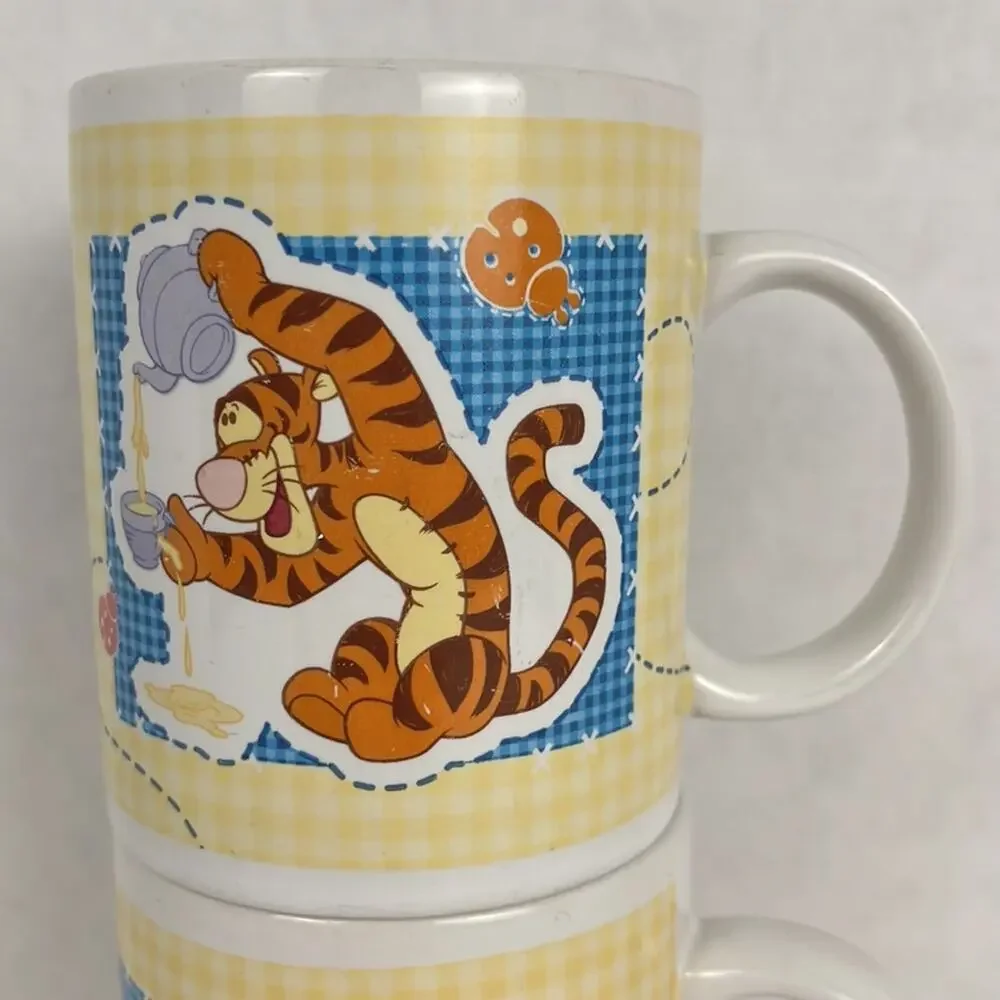Disney Winnie the Pooh Mugs Cup Set of 2 Coffee Tea Cocoa Tigger Piglet 10 ounce
